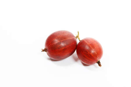 Two red gooseberries