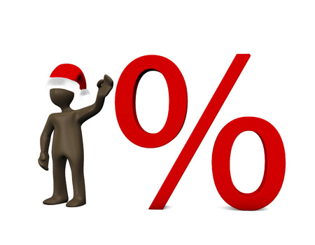 Christmas Sale, 3d illustration with cartoon characterの写真素材