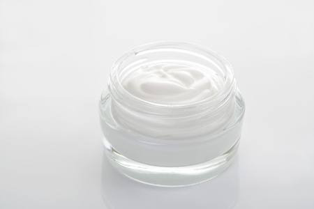 Lime blossom cream in a jarの写真素材
