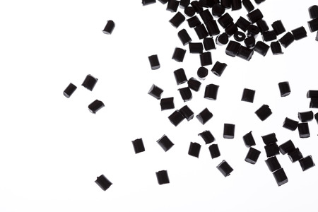 Plastic granules on white background, abstractの写真素材