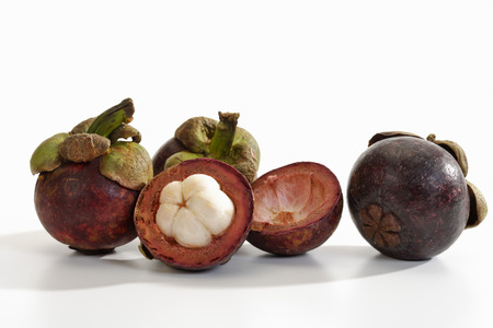 Mangosteen, choppedの写真素材