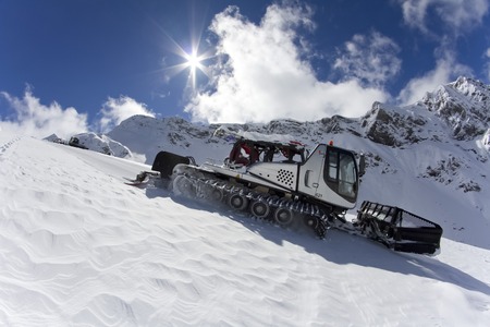 Ratrak, grooming machine, special snow vehicle on ski pisteの写真素材