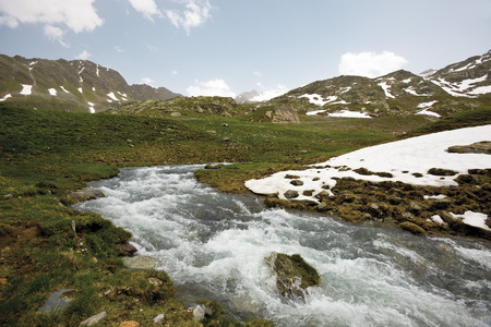 Austria, Tyrol, Fraggenbach, Mountain streamの写真素材