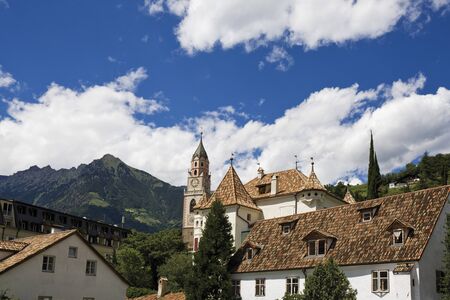 Italy, South Tyrol, Meran, Cityscapeの写真素材