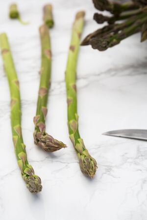 Organic green asparagusの写真素材
