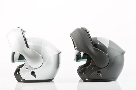 Motor bike helmets for road safetyの写真素材