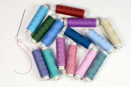 Bobbins with colorful thread for tailoring with needle
