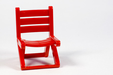 Empty red chair on white backgroundの写真素材