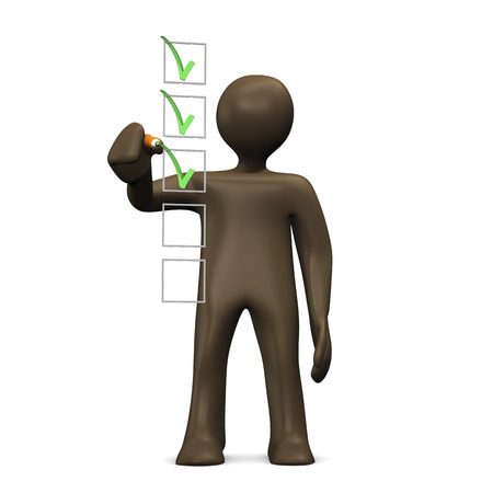 3D Illustration, figurine with to-do listの写真素材