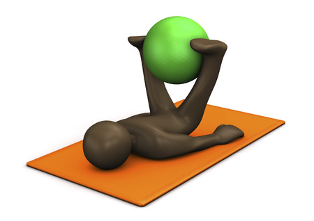 3D Illustration, figurine, gymnastics with ballの写真素材
