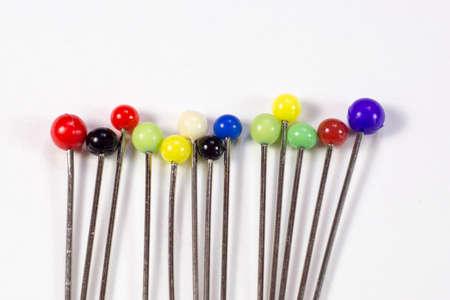 Row of fixing pinsの写真素材