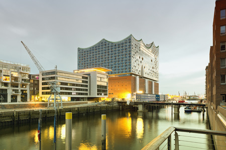 modern architecture at the waterfront in Hamburg, Germanyの写真素材