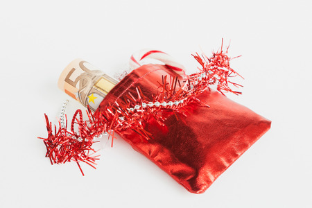 Santa's sack, Euro notesの写真素材