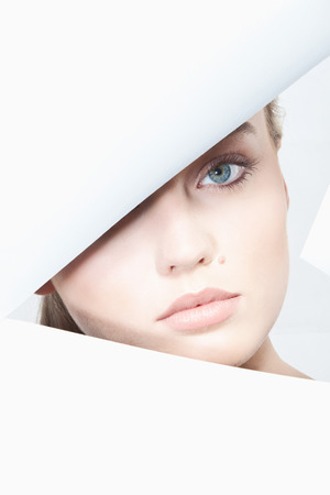 Close up of young,portraitの写真素材