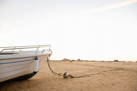 Portugal,Algarve,boat on beachの写真素材