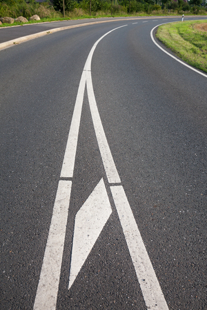 Germany, North Rhine-Westphalia, road, asphalt, curveの写真素材