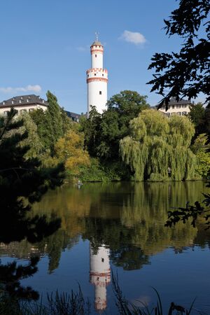 Germany,Hesse,View of homburg tower castle at palace gardenのeditorial素材