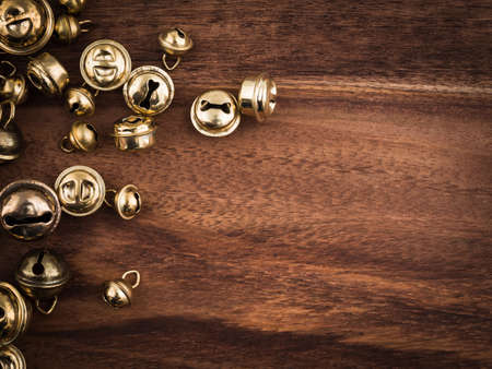 Christmas, bells on wood, copy space