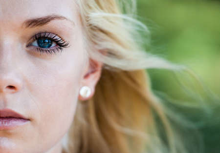 Portrait of young blonde womanの写真素材