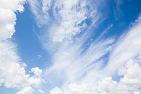 Different types of clouds on blue skyの写真素材