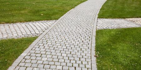Cobblestone, paved way, crossingの写真素材