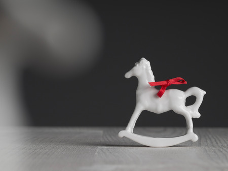 Christmas decoration, rocking horses, porcelain figurineの写真素材