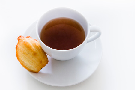 Home made Madeleine cookie, tea cupの写真素材