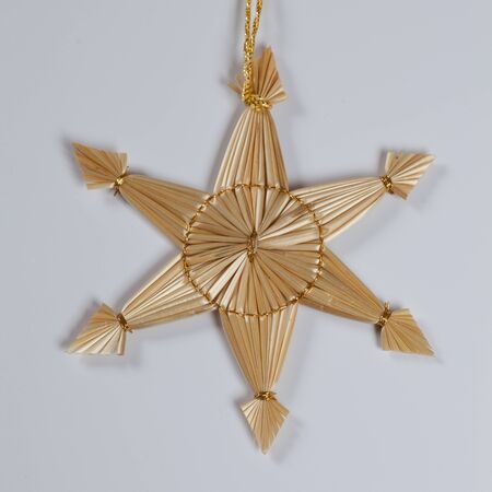 Straw star, white backgroundの写真素材