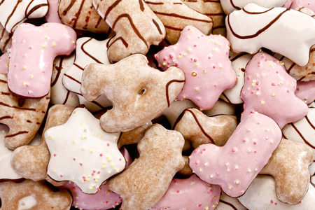 Lebkuchen, gingerbread with icingの写真素材