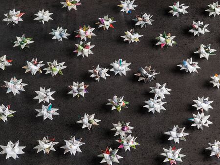 Folded stars of paperの写真素材