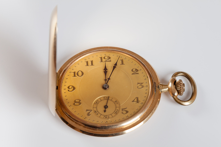 Pocket watch, cover, five to twelveの写真素材