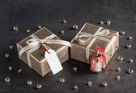 Christmas presents, gift tag, christmas decorations, celloの写真素材