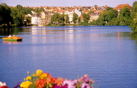 Germany,Thuringia,Altenburg,large pondの写真素材