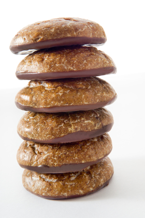 Stacked gingerbread with icingの写真素材