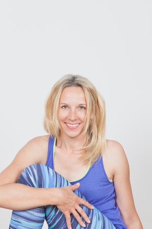 Woman practicing Yogaの写真素材