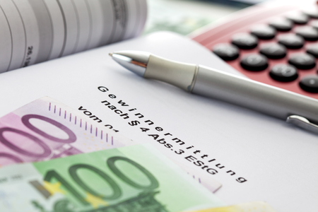 Taxes, costs, document, calculator, close upの写真素材