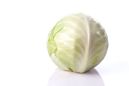 White Cabbage, white backgroundの写真素材