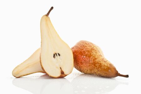 Pears on white background,close upの写真素材