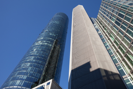 Germany, Frankfurt on Main, highrise buidling, Maintower, Commerzbank Towerの写真素材