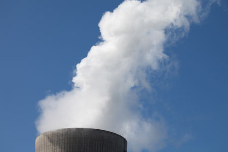 Germany, North Rhine-Westphalia, Hamm, power station, cooling tower, steamの写真素材