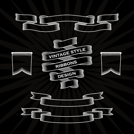 Set of ribbons and bannersのイラスト素材