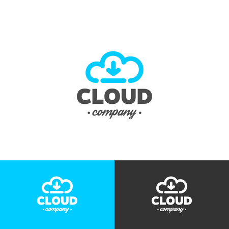 Logo cloud storage. Vector design template. Cloud and arrow.