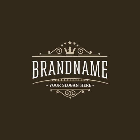 Retro with crown. Vector design template.のイラスト素材