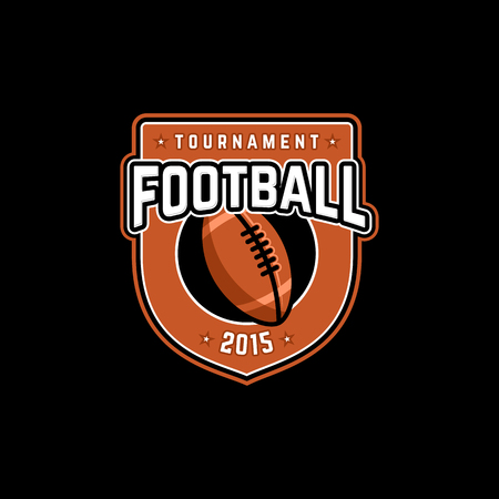 Football tournament logo with ball. Vector design.のイラスト素材