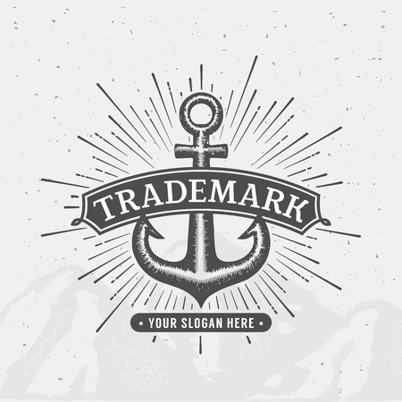 Anchor emblem. Element for company logo, business identity, print products or other design. Vector illustration.のイラスト素材