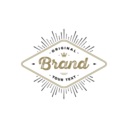Calligraphic emblem template with crown. Sign for Restaurant, Royalty, Jewelry, Boutique, Cafe, Hotel, Heraldic. Vector illustration.のイラスト素材