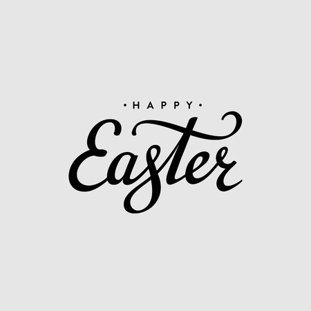 Happy Easter lettering card. Hand drawn lettering poster for Easter. Vector illustration. Happy Easter typography background.のイラスト素材