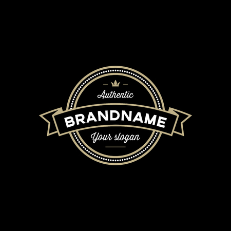 Retro Vintage Insignias or Logotypes set. Vector design elements, business signs, logos, identity, labels, badges and objects.のイラスト素材