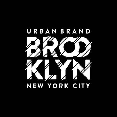 Brooklyn urban brand. New York City. Typography, t-shirt graphics, poster, print, banner flyer postcard Vector illustrationのイラスト素材
