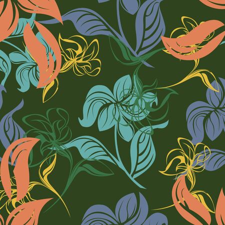 Succulent Plants Seamless Floral Pattern Background - Illustrationのイラスト素材